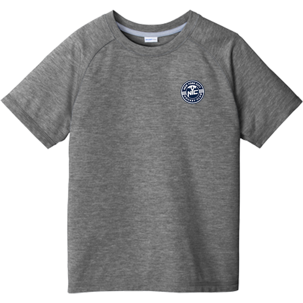 NYC Hockey Club Youth PosiCharge Tri-Blend Wicking Raglan Tee
